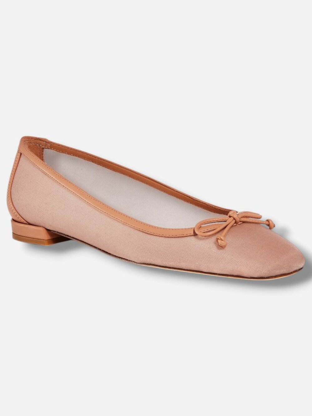 Stuart Weitzman Women's Beige Arabella Mesh Bow Ballet Flats Shoes Size 7.5B